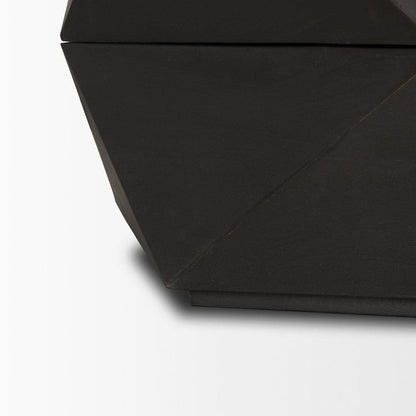Mercana - Arreto Hexagonal Hinged Solid Wood Top and Base Coffee Table, Black - 70567 view 8