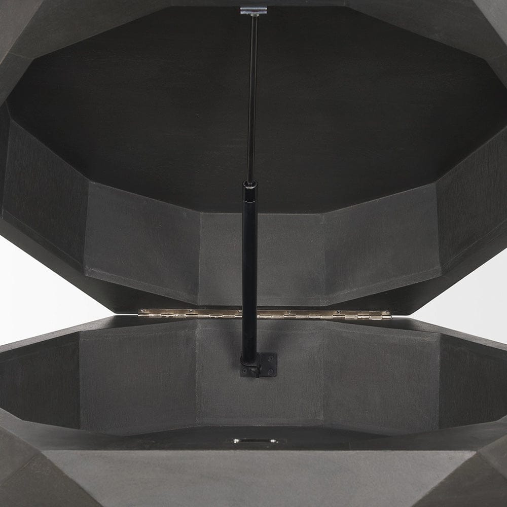 Mercana - Arreto Hexagonal Hinged Solid Wood Top and Base Coffee Table, Black - 70567 view 9