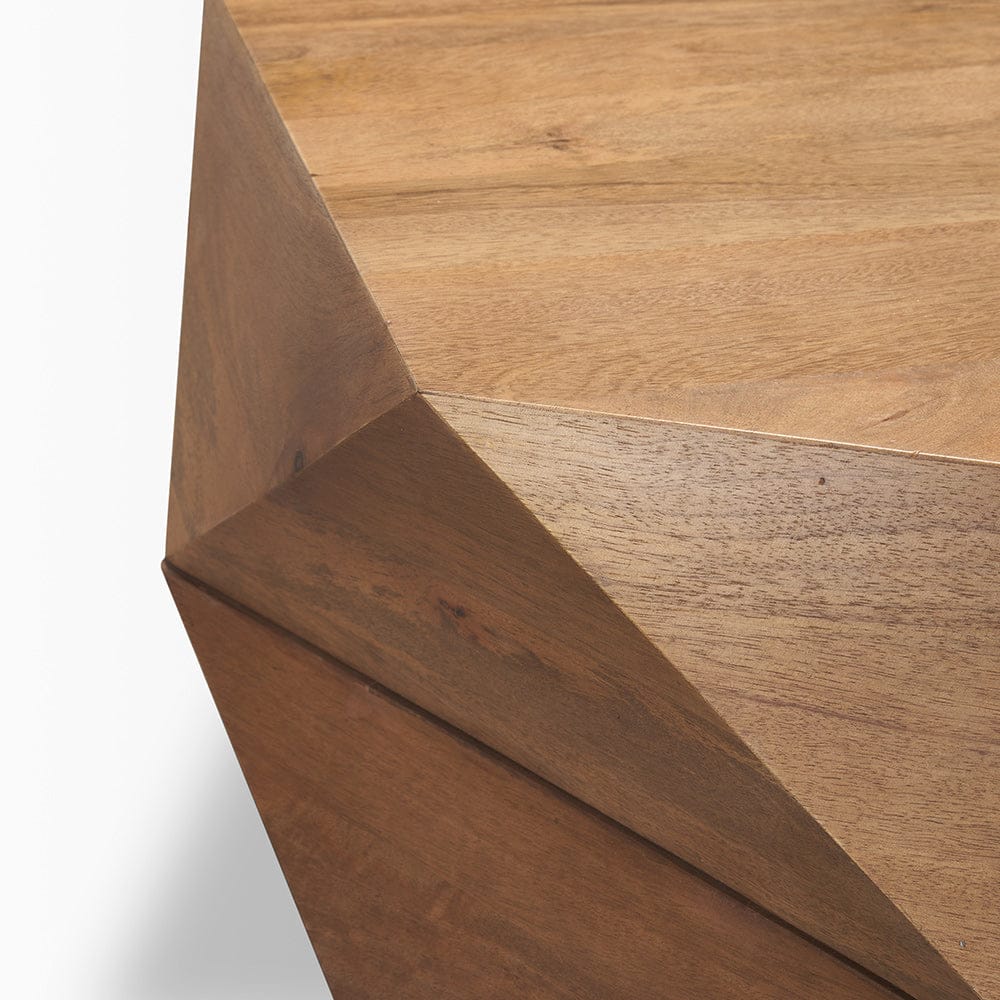 Mercana - Arreto Hexagonal Hinged Solid Wood Top and Base Coffee Table, Medium Brown - 70566 view 7