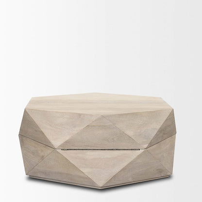 Mercana - Arreto Hexagonal Hinged Solid Wood Top and Base Coffee Table, White - 70568 view 4