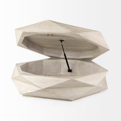 Mercana - Arreto Natural Solid Wood Hexagonal Storage Coffee Table - 69542 view 4