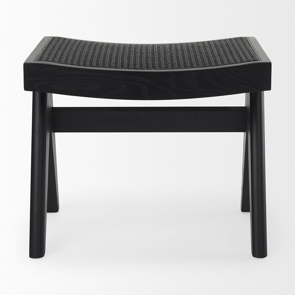 Mercana - Arvin 21.7L x 17.7W x 18.1H Black Wooden Stool - 70071 view 2