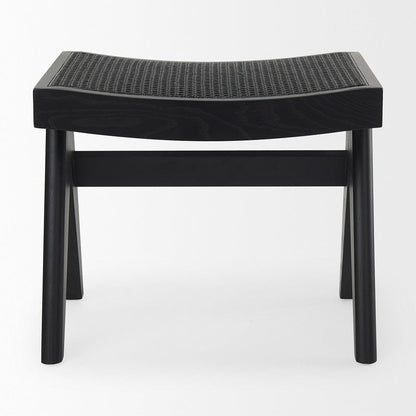 Mercana - Arvin 21.7L x 17.7W x 18.1H Black Wooden Stool - 70071 view 2