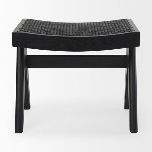 Mercana - Arvin 21.7L x 17.7W x 18.1H Black Wooden Stool - 70071 view 2