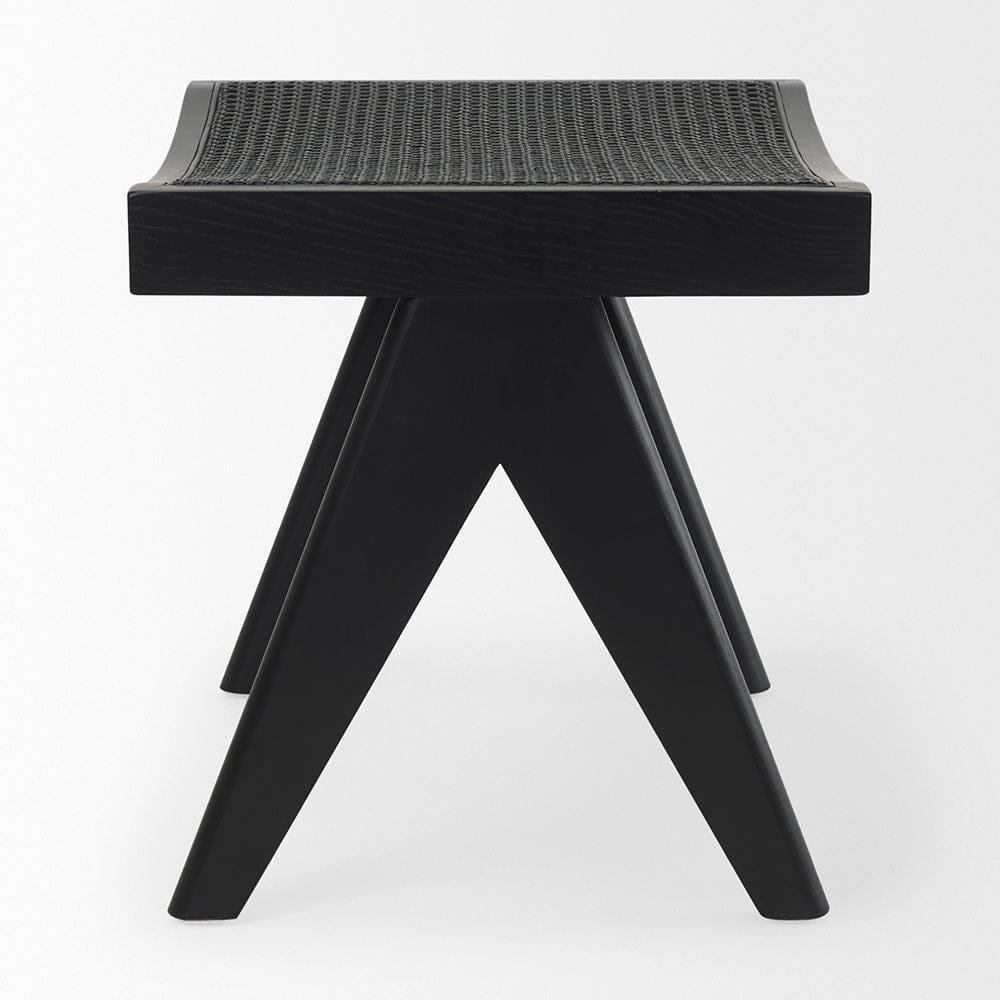 Mercana - Arvin 21.7L x 17.7W x 18.1H Black Wooden Stool - 70071 view 3
