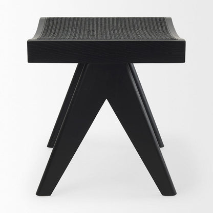 Mercana - Arvin 21.7L x 17.7W x 18.1H Black Wooden Stool - 70071 view 3