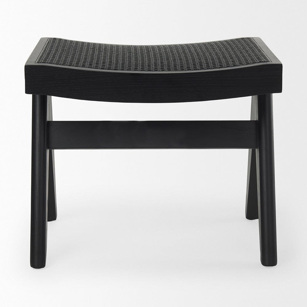 Mercana - Arvin 21.7L x 17.7W x 18.1H Black Wooden Stool - 70071 view 4