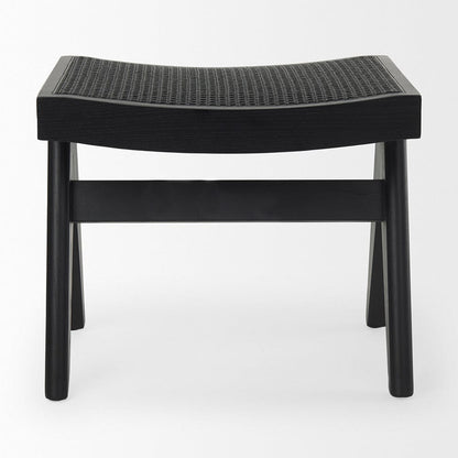 Mercana - Arvin 21.7L x 17.7W x 18.1H Black Wooden Stool - 70071 view 4