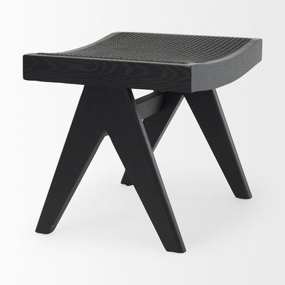 Mercana - Arvin 21.7L x 17.7W x 18.1H Black Wooden Stool - 70071 view 5