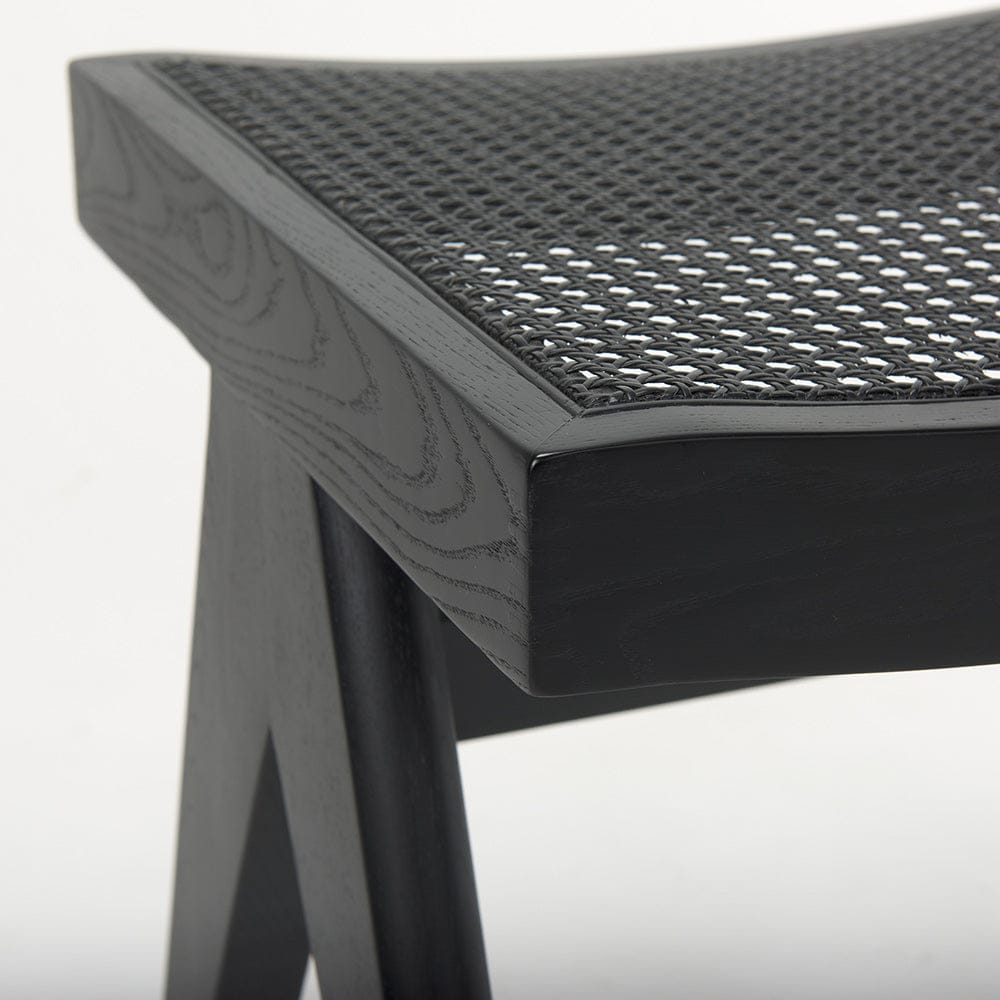Mercana - Arvin 21.7L x 17.7W x 18.1H Black Wooden Stool - 70071 view 6