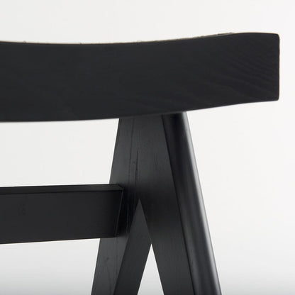 Mercana - Arvin 21.7L x 17.7W x 18.1H Black Wooden Stool - 70071 view 9