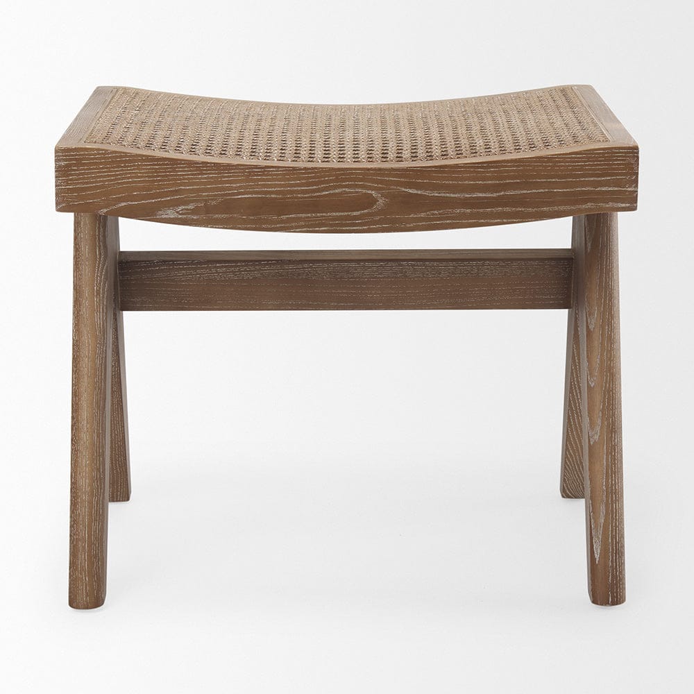 Mercana - Arvin 21.7L x 17.7W x 18.1H Medium Brown Wooden Stool - 70072 view 2