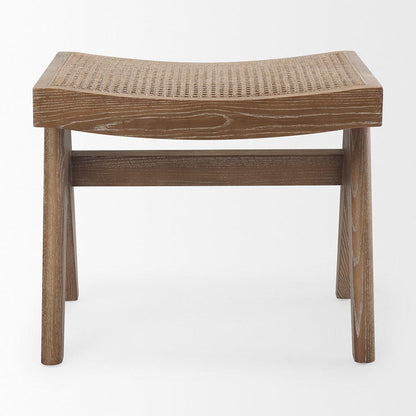 Mercana - Arvin 21.7L x 17.7W x 18.1H Medium Brown Wooden Stool - 70072 view 2