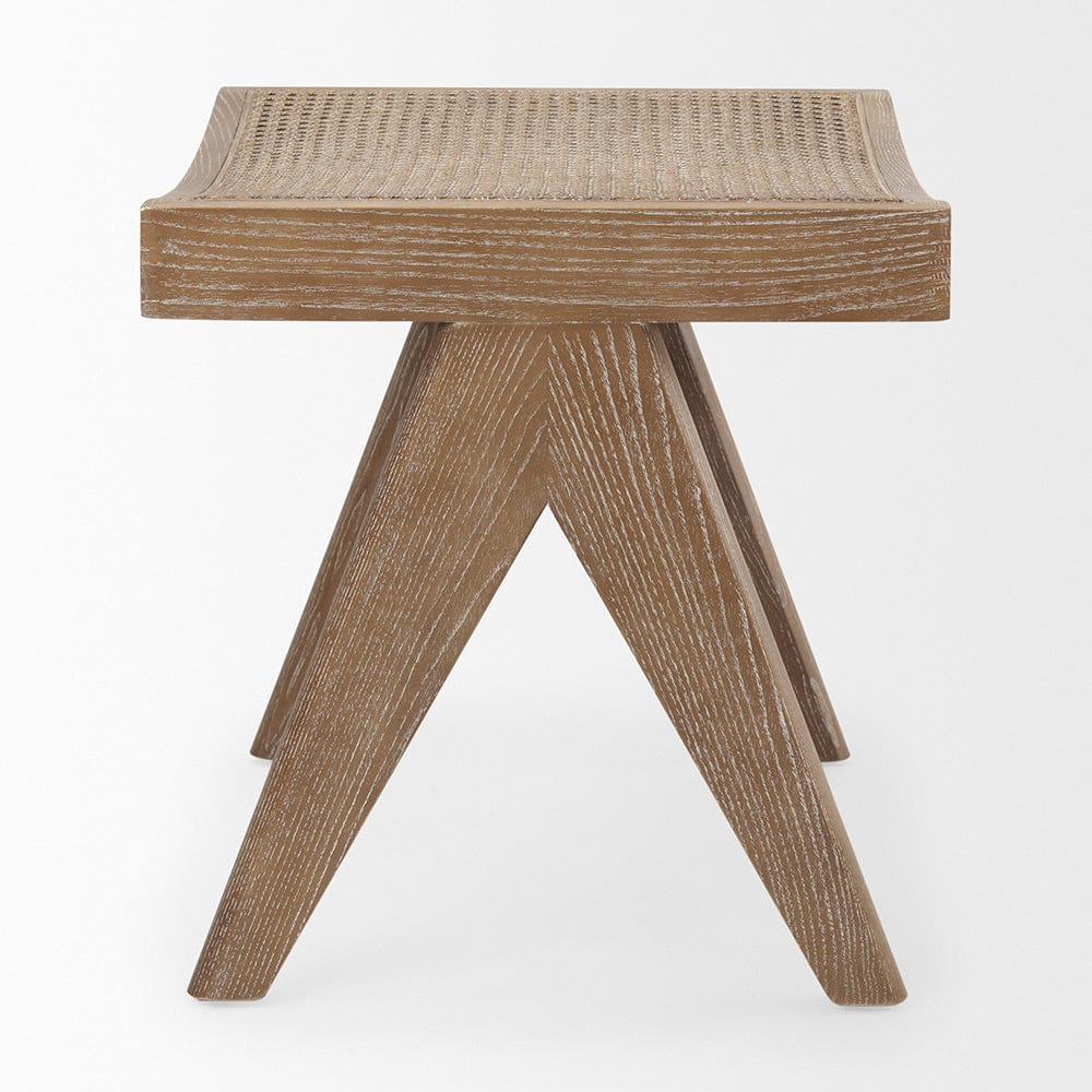 Mercana - Arvin 21.7L x 17.7W x 18.1H Medium Brown Wooden Stool - 70072 view 3