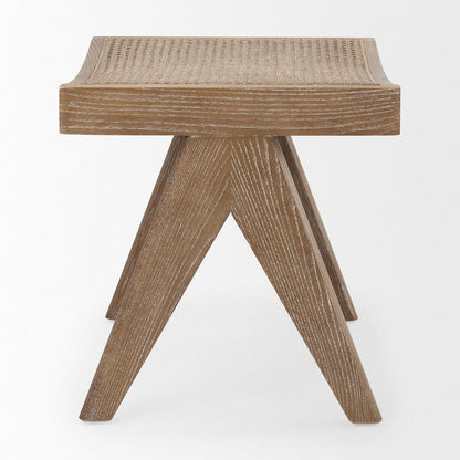 Mercana - Arvin 21.7L x 17.7W x 18.1H Medium Brown Wooden Stool - 70072 view 3