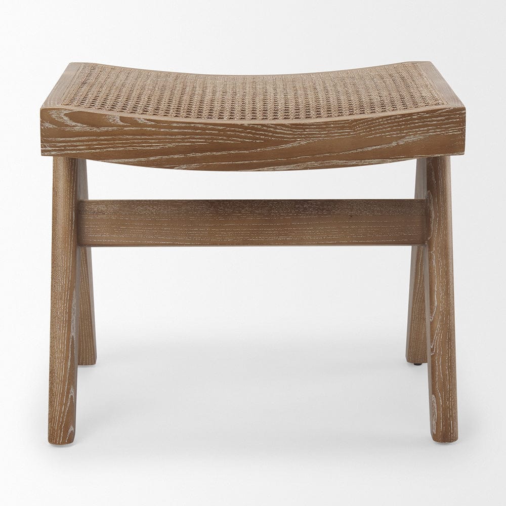Mercana - Arvin 21.7L x 17.7W x 18.1H Medium Brown Wooden Stool - 70072 view 4