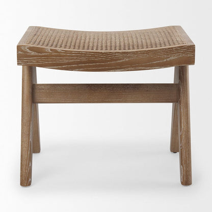 Mercana - Arvin 21.7L x 17.7W x 18.1H Medium Brown Wooden Stool - 70072 view 4