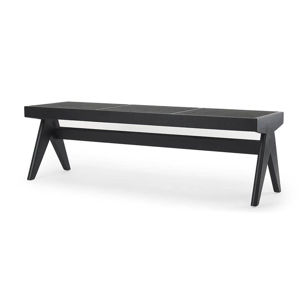 Mercana - Arvin 59.1L x 17.7W x 18.1H Black Wooden Bench - 70069_CLOSEOUT view 1