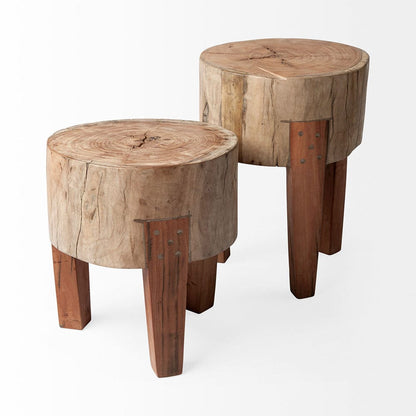 Mercana - Asco 15"H Rustic Solid Reclaimed Wood Stool - 68901 view 2