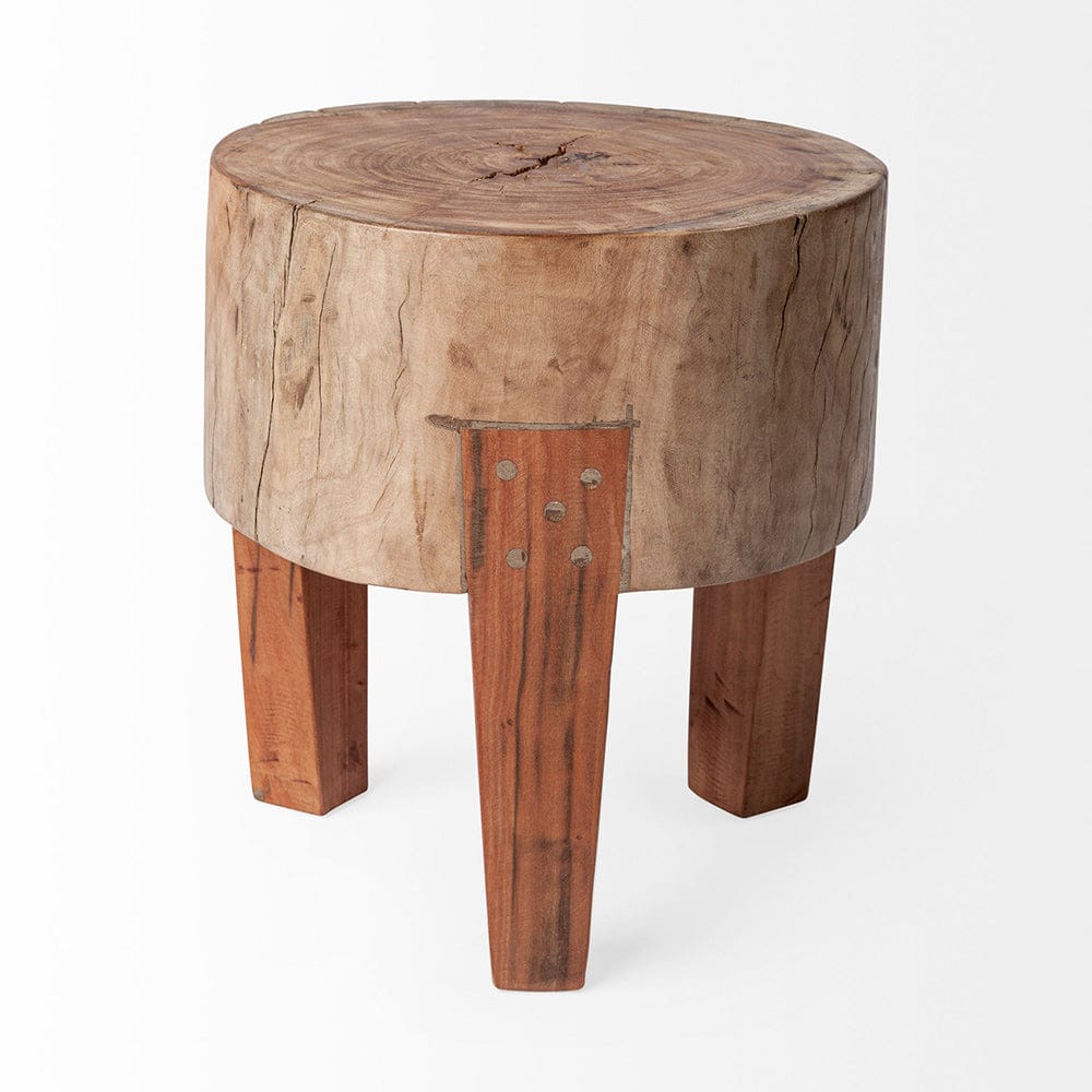 Mercana - Asco 15"H Rustic Solid Reclaimed Wood Stool - 68901 view 3
