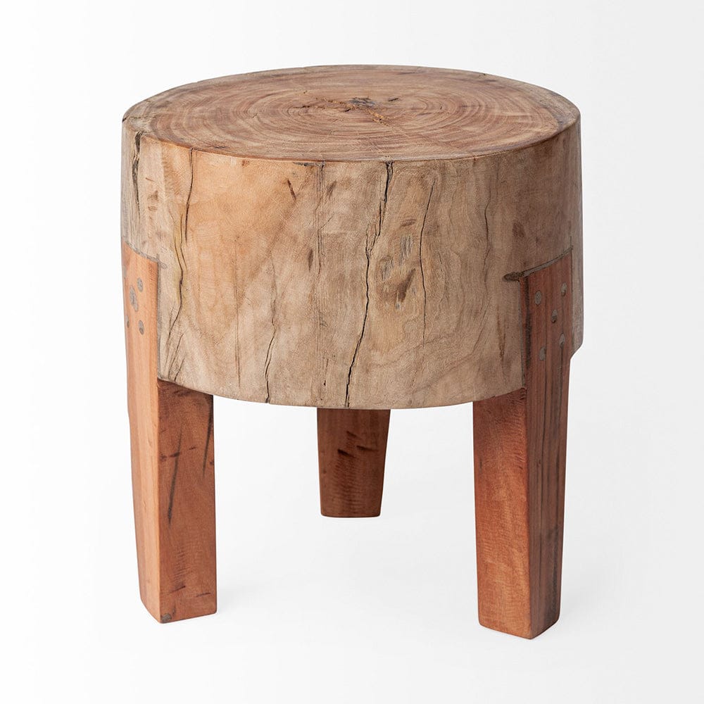 Mercana - Asco 15"H Rustic Solid Reclaimed Wood Stool - 68901 view 4