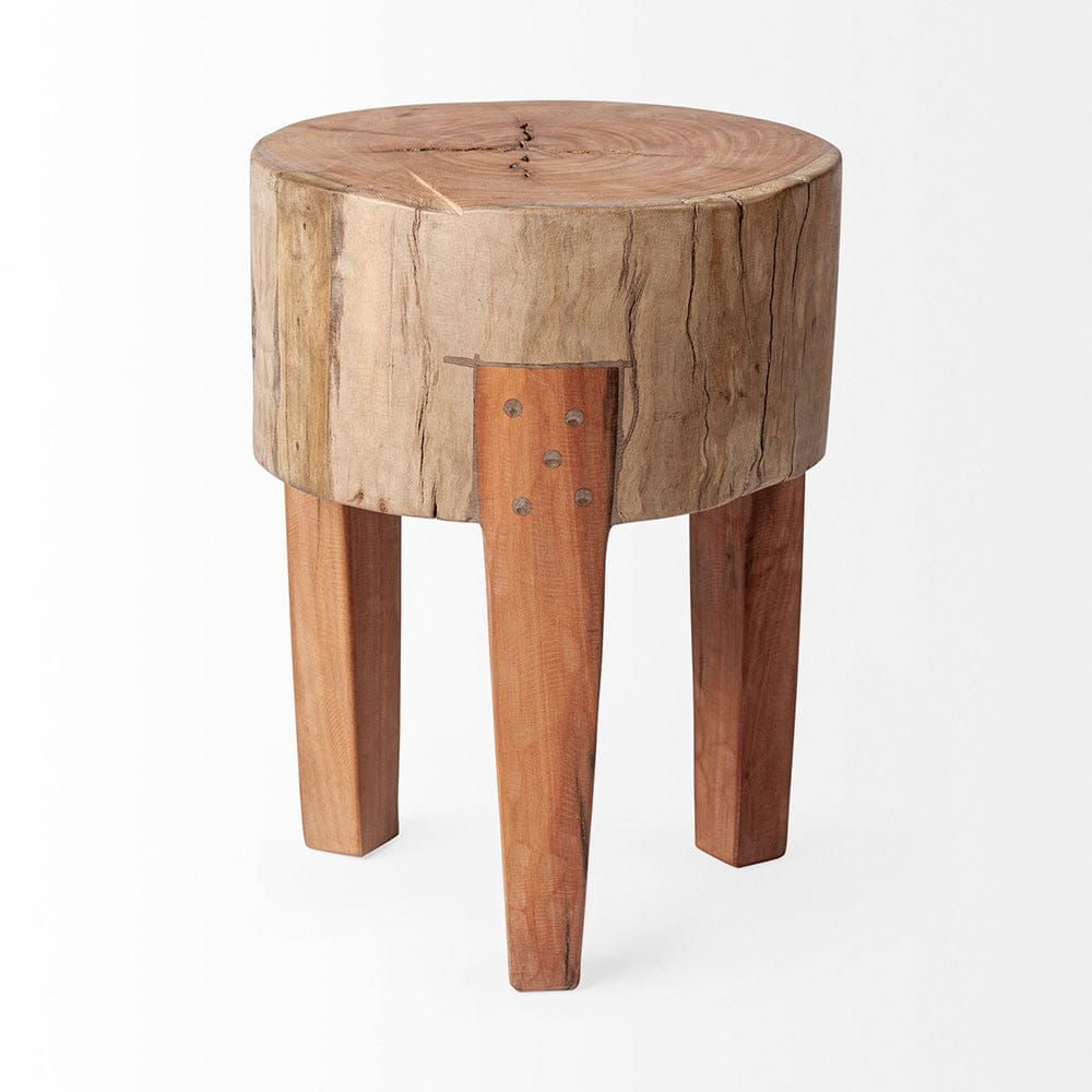 Mercana - Asco 18"H Rustic Solid Reclaimed Wood Stool - 68900 view 4