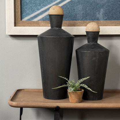 Mercana - Asher Set of Two Black Metal Urns - 68983 view 5