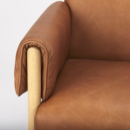 Mercana - Ashton Brown Leather w/ Light Wood Accent Chair - 69817 view 7