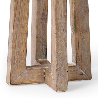Mercana - Astra Large Light Brown Wood Pedestal Base Table Candle Holder - 68636 view 5