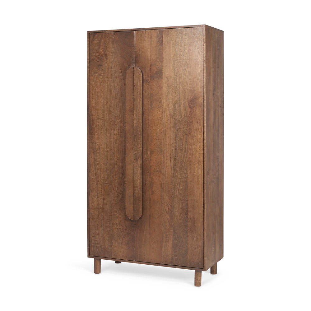 Mercana - Astrid 36.0L x 17.0W x 70.0H Medium Brown Solid Wood Armoire - 69942 view 1