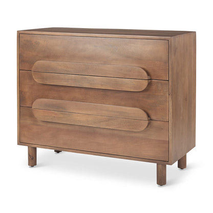 Mercana - Astrid 36L x 17W x 30.3H Medium Brown Solid Wood 3 Drawer Cabinet - 69941 view 1