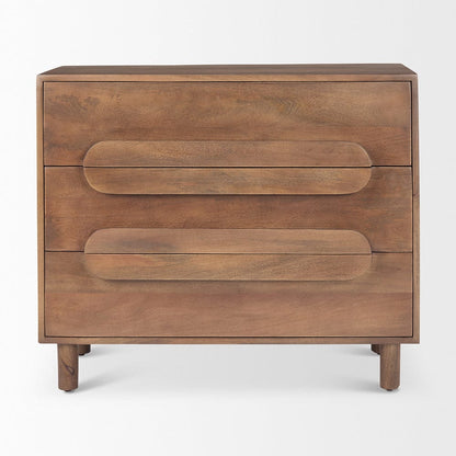 Mercana - Astrid 36L x 17W x 30.3H Medium Brown Solid Wood 3 Drawer Cabinet - 69941 view 2