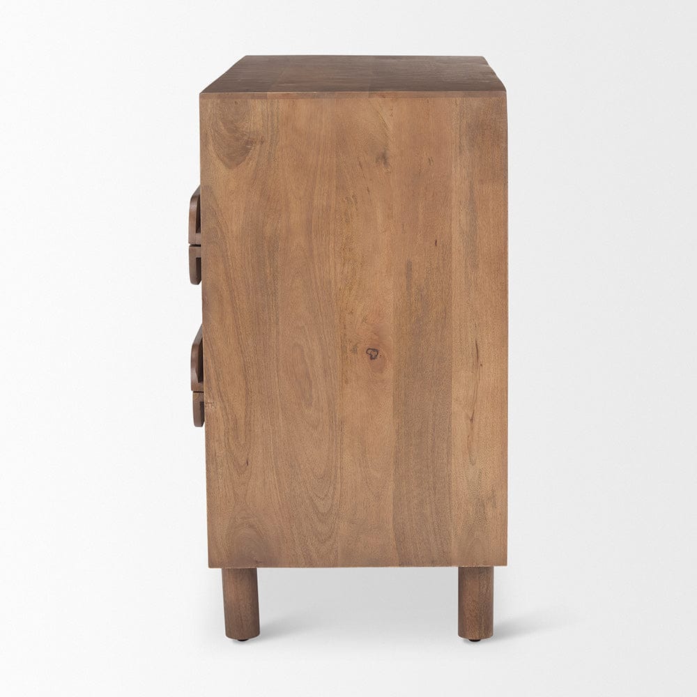 Mercana - Astrid 36L x 17W x 30.3H Medium Brown Solid Wood 3 Drawer Cabinet - 69941 view 3