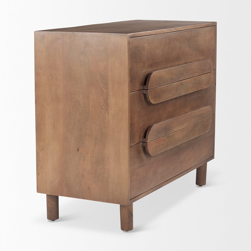 Mercana - Astrid 36L x 17W x 30.3H Medium Brown Solid Wood 3 Drawer Cabinet - 69941 view 5