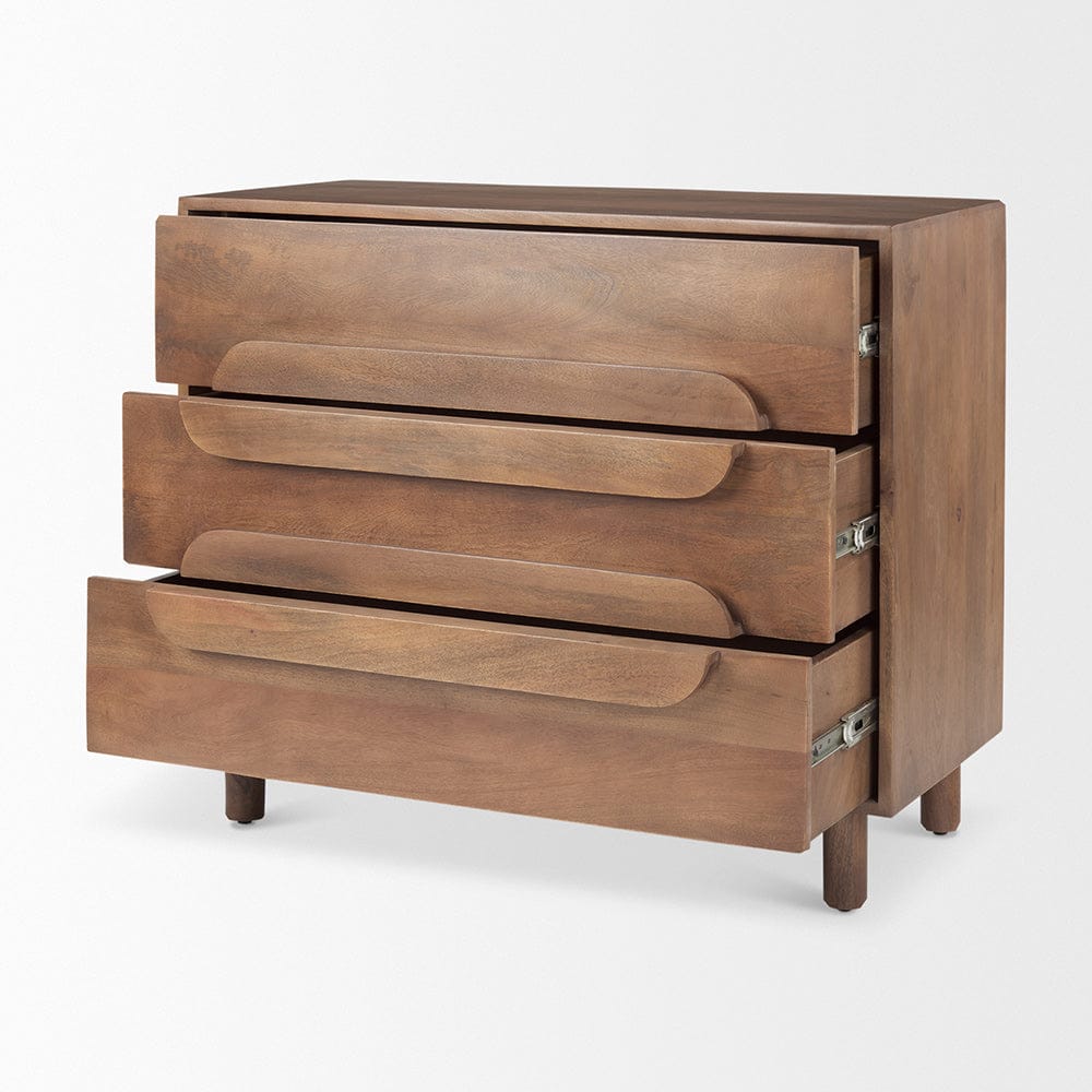 Mercana - Astrid 36L x 17W x 30.3H Medium Brown Solid Wood 3 Drawer Cabinet - 69941 view 6