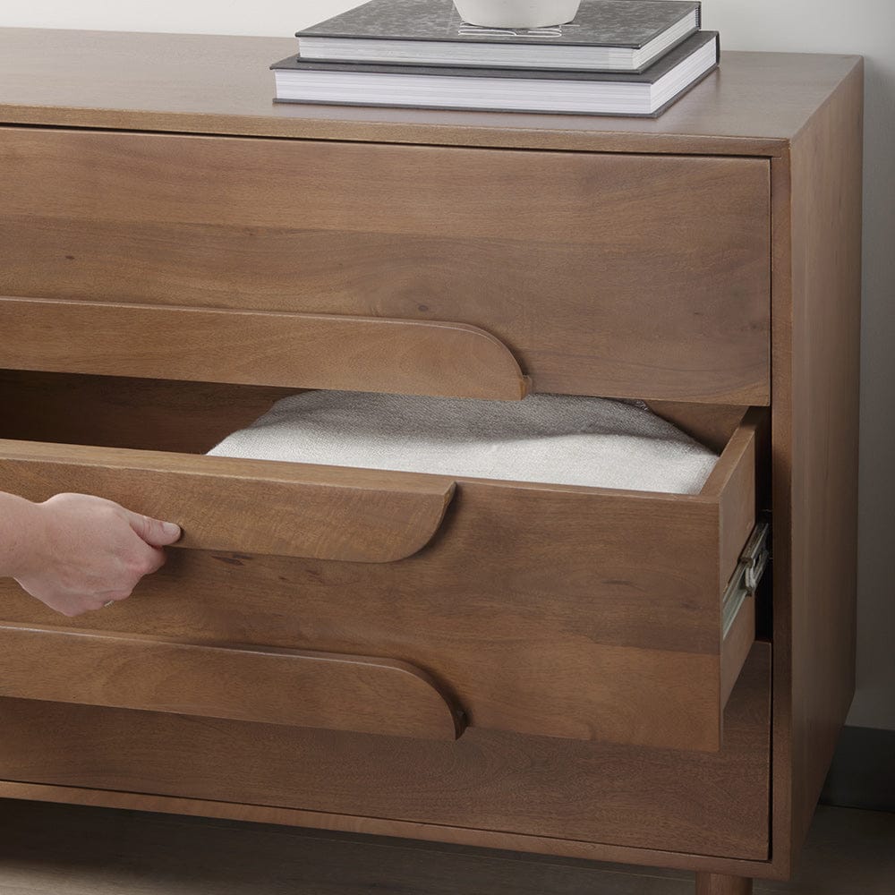 Mercana - Astrid 36L x 17W x 30.3H Medium Brown Solid Wood 3 Drawer Cabinet - 69941 view 13