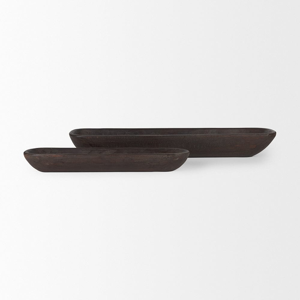 Mercana - Athena Extra Large Black-Brown Reclaimed Wood Trays (Set of 2) - 70150 view 2