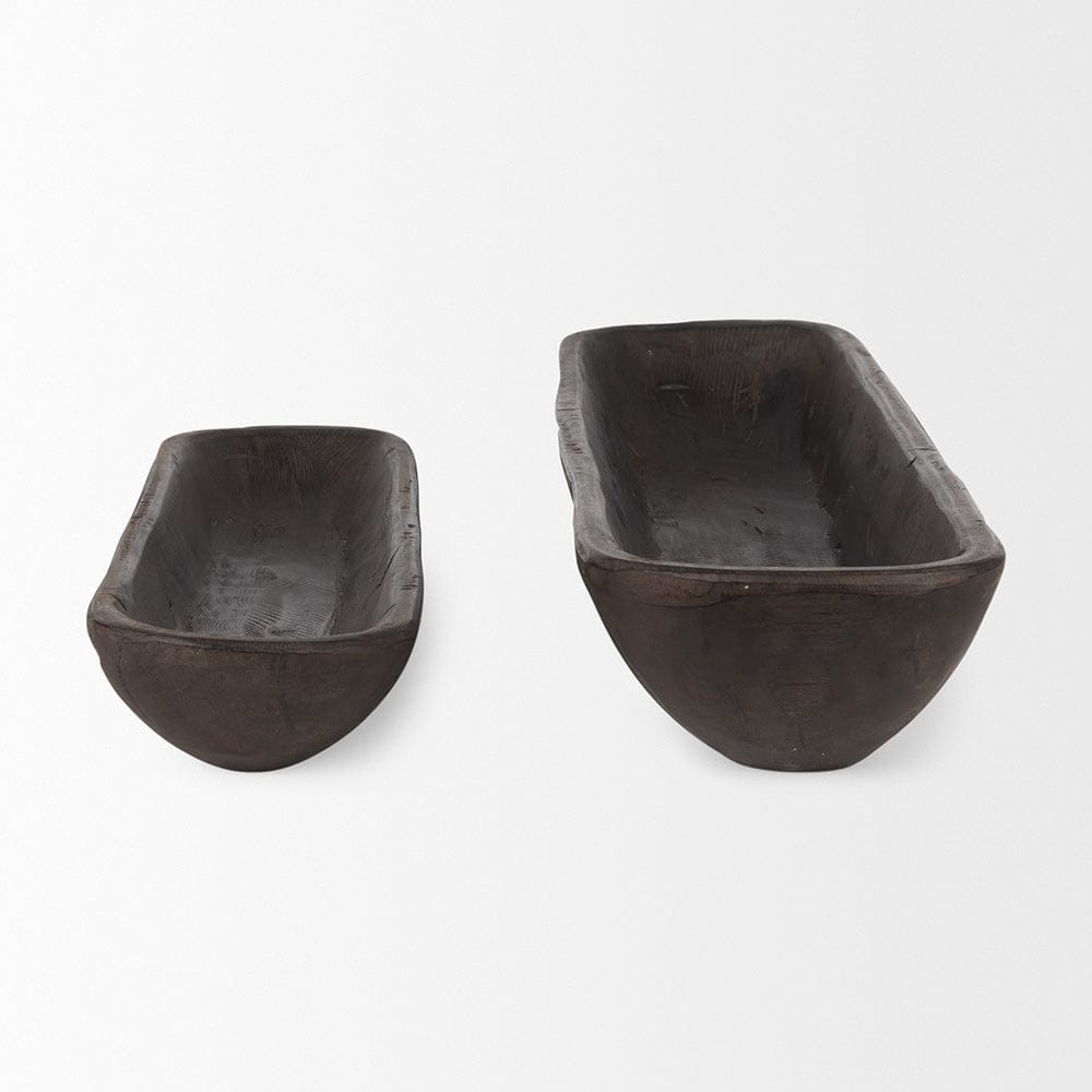 Mercana - Athena Extra Large Black-Brown Reclaimed Wood Trays (Set of 2) - 70150 view 3
