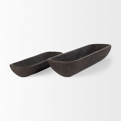 Mercana - Athena Extra Large Black-Brown Reclaimed Wood Trays (Set of 2) - 70150 view 4