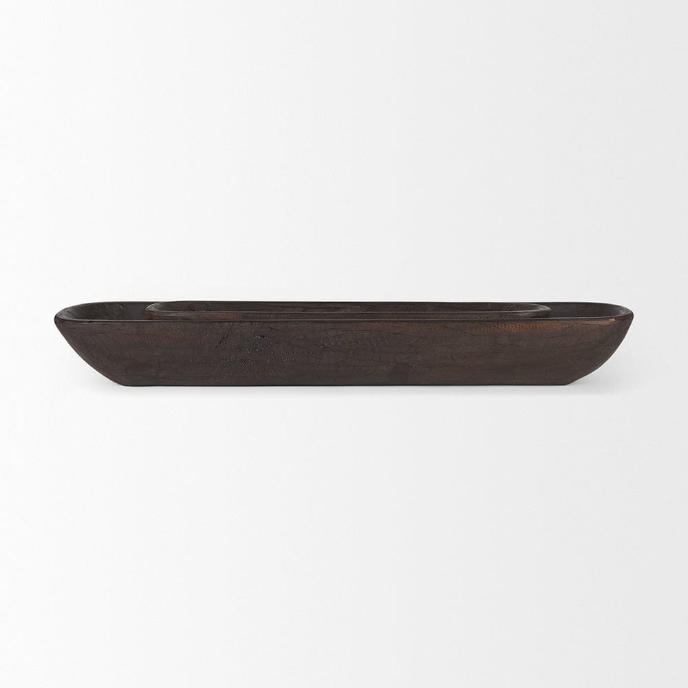 Mercana - Athena Extra Large Black-Brown Reclaimed Wood Trays (Set of 2) - 70150 view 5