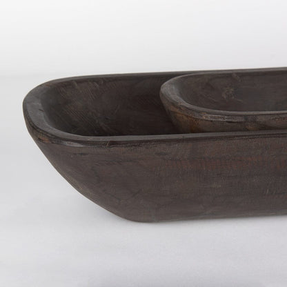 Mercana - Athena Extra Large Black-Brown Reclaimed Wood Trays (Set of 2) - 70150 view 6