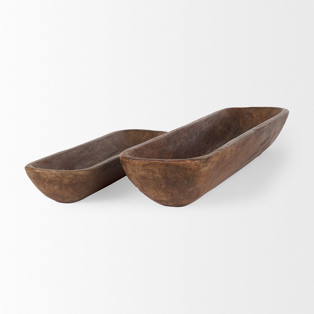 Mercana - Athena Extra Large Medium Brown Reclaimed Wood Trays (Set of 2) - 70149 view 4