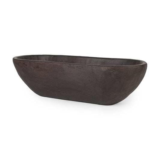 Mercana - Athena Extra Large Oblong Black-Brown Reclaimed Wood Bowl - 70158 view 1