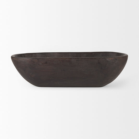 Mercana - Athena Extra Large Oblong Black-Brown Reclaimed Wood Bowl - 70158 view 2