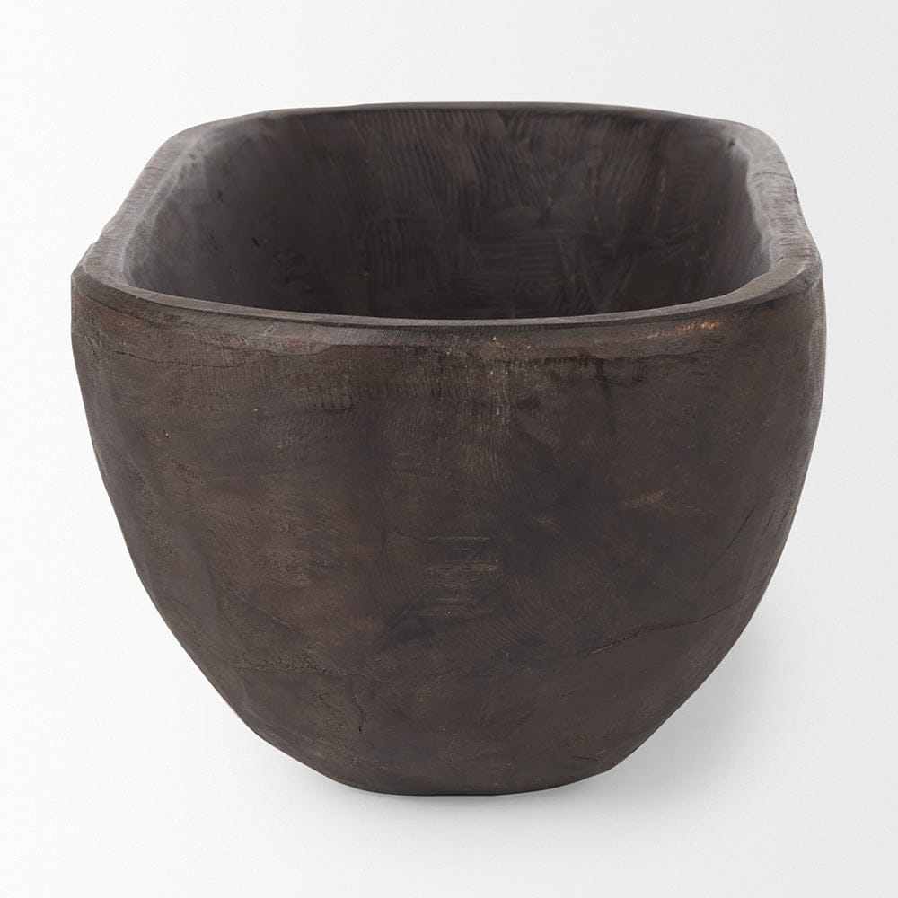 Mercana - Athena Extra Large Oblong Black-Brown Reclaimed Wood Bowl - 70158 view 3