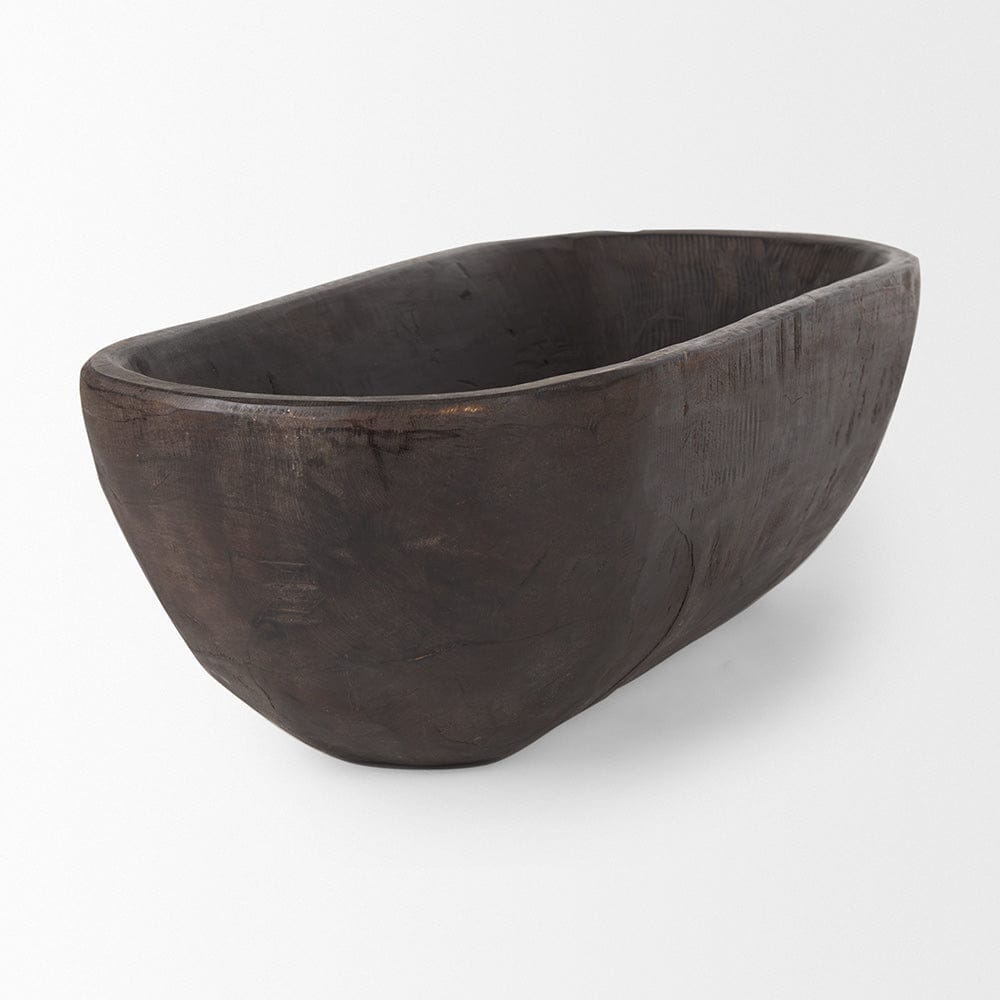 Mercana - Athena Extra Large Oblong Black-Brown Reclaimed Wood Bowl - 70158 view 4