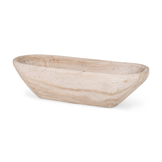 Mercana - Athena Extra Large Oblong Light-Wash Reclaimed Wood Bowl - 70159 view 1