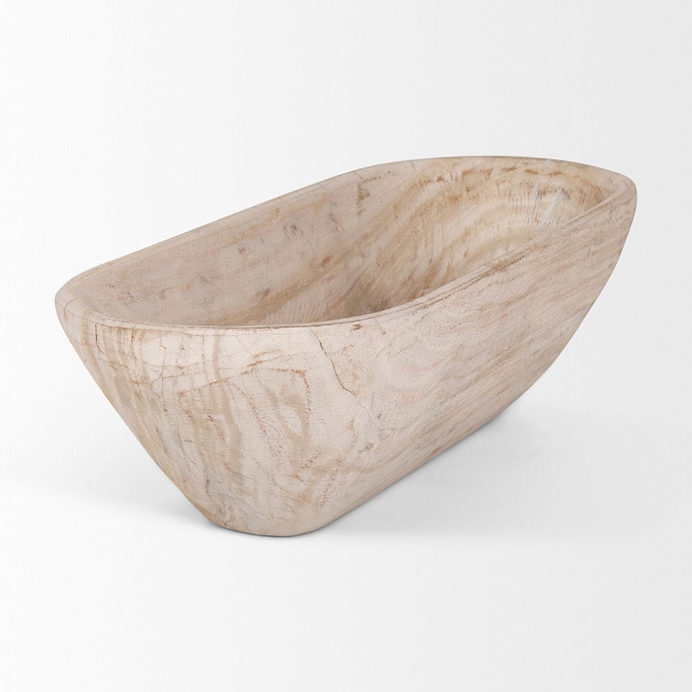 Mercana - Athena Extra Large Oblong Light-Wash Reclaimed Wood Bowl - 70159 view 4