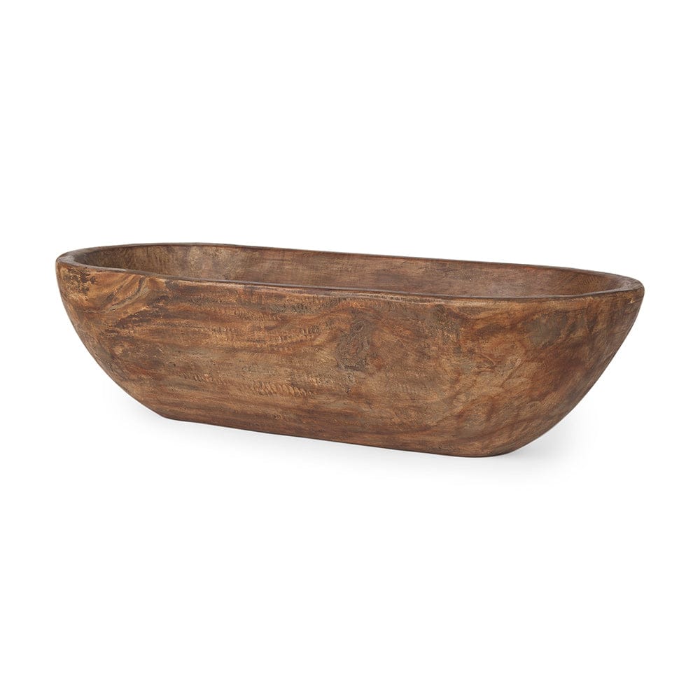 Mercana - Athena Extra Large Oblong Medium Brown Reclaimed Wood Bowl - 70160 view 1