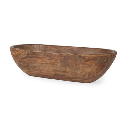Mercana - Athena Extra Large Oblong Medium Brown Reclaimed Wood Bowl - 70160 view 1
